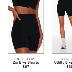 Set Active Sportbody Zip Bike Shorts Black Size Small